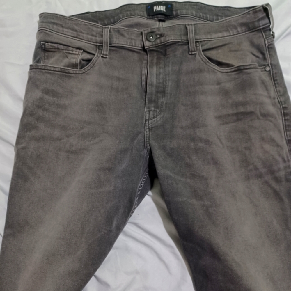 PAIGE BLACK DENIM JEANS FOR MEN. SIZE 36W/32L. STRAIGHT LEG.   (STYLE: FEDERAL)